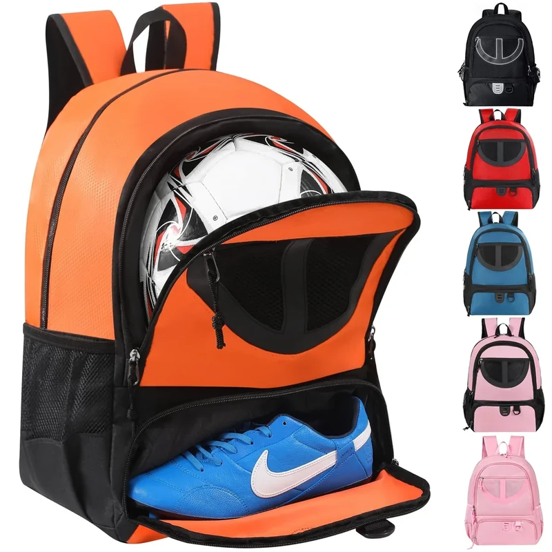 TRAILKICKER Basketball-Rucksack aus Netzstoff, schwarz, mit Ball- und Schuhfach, für Jungen, Mädchen, Männer, Frauen, Ballausrüstung, alle Sportstätten, Tk8Orange, one Size, Sport