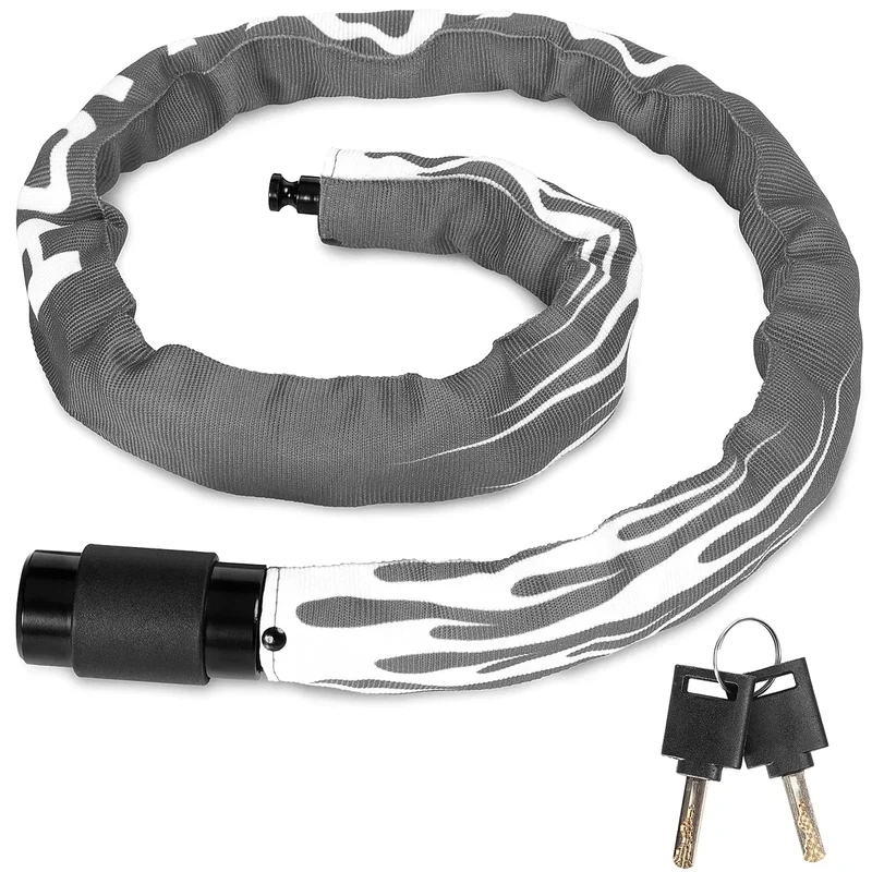 Fahrradschloss Hohe Sicherheit mit Schlüssel, 100cm Länge E Bike Schloss Bike lock Motorrad Kettenschloss 360° drehbarer Schlosskopf, Schloss für e scooter/e roller/ebike/kinder fahrrad