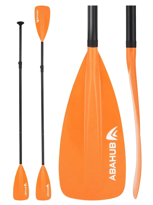 Abahub 2 in 1 Sup Kajak Paddel Aluminium Einstellbares Stand Up Paddle für Paddleboard, Aluminiumlegierung PU-beschichtete Schaft 172-213cm Kunststoff Nylon Klinge Orange