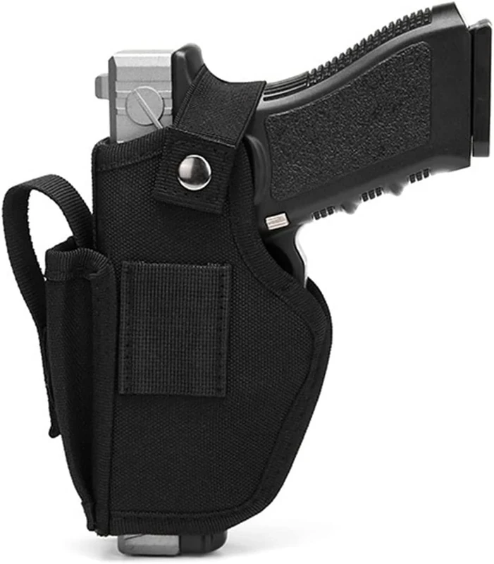 SovZovy Pistolenholster,Holster,Verdeckte Pistolenholster für Männer Frauen,abnehmbare Gürtelholster Training Gun Pouch,Gelten Klein und Großpistolen Rechts und Linkshänder (Mit Mag-Tasche) Schwarz
