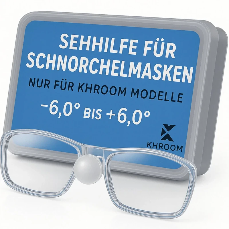 Khroom Brillengläser Sehhilfe speziell für Schnorchelmasken z.B. Seaview Pro, Y, X, BC, 180, Z - für Kurzsichtige und Weitsichtige | individuelle Linsen -6.0 bis +6.0 (+1.75, Rechts)