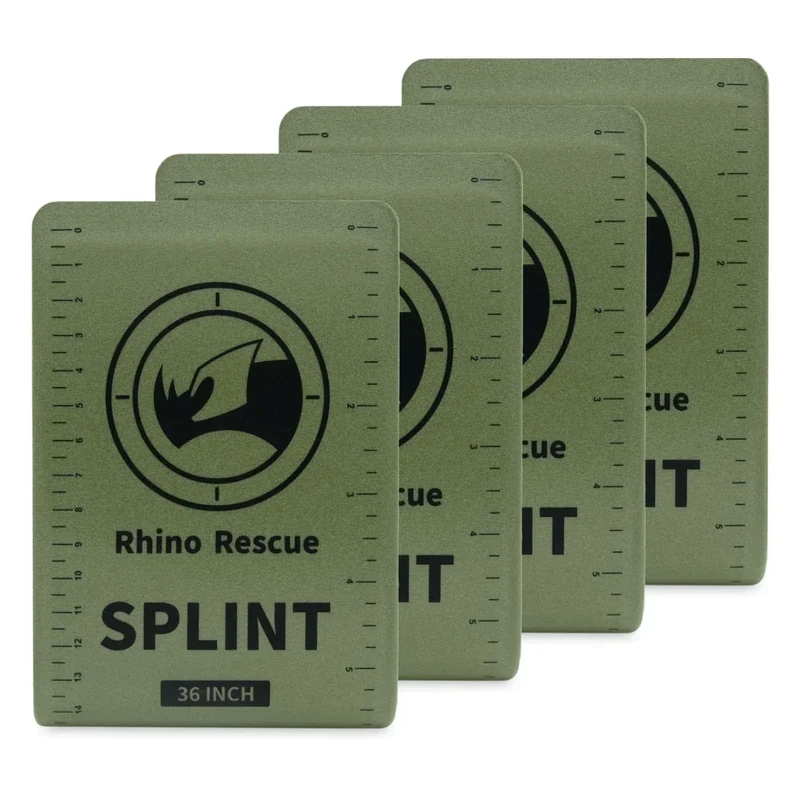 RHINO RESCUE Erste-Hilfe-Schiene 36" X 4.3" Grün-Grau, hält Knochen in Position, Gefaltet (4PC)