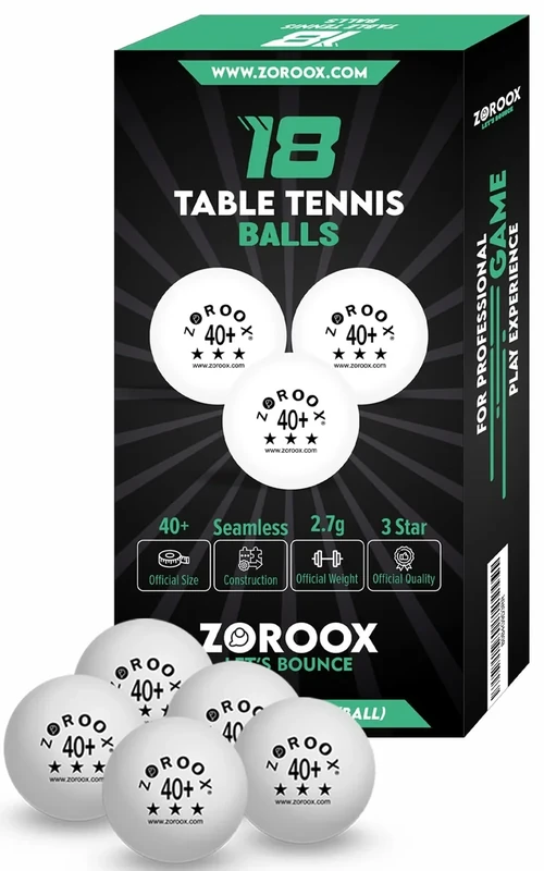 ZOROOX Tischtennisbälle - Weiße & Orange 3-Sterne 40+ | 9, 18, 36 oder 72 Ballpakete | Hochwertige ABS-Trainingsbälle für Innen- & Außentische, Wettkämpfe und Freizeitspiele (18 Ballpakete, Weiße)