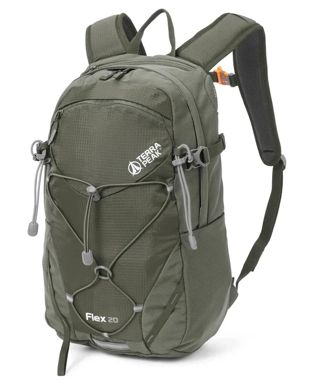 Terra Peak® Premium Wanderrucksack 20L (FLEX 20) Damen Herren Erwachsene klein olivegrün - Trekking-Rucksack wasserdicht - Daypack Rucksack & Reise-Tagesrucksack Hüftgurt & Rückenbelüftung zum Wandern
