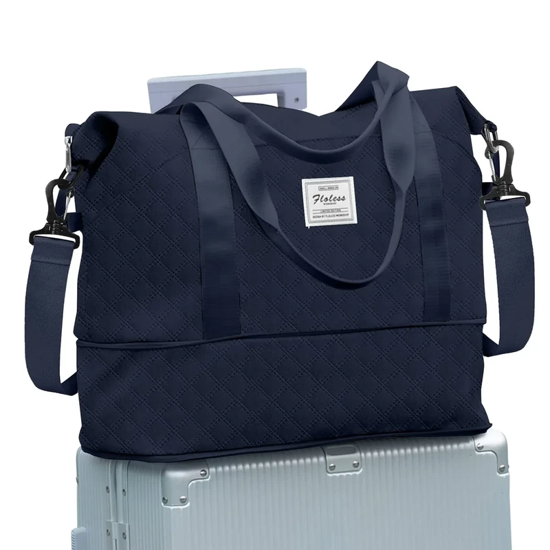 Reisetasche Damen Sporttasche 40x30x20 Ryanair Handgepäck Tasche Weekender Bag Schwimmtasche Wasserdicht Travel Bag Duffle Bag Wickeltasche Trainingstasche Frauen für Reise Gym,B6-Marine