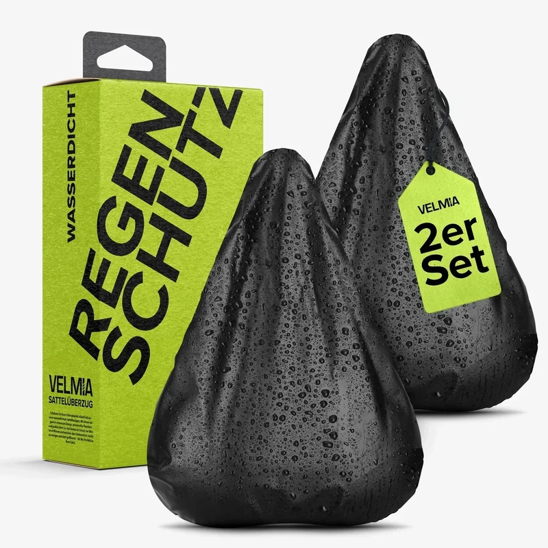 VELMIA Wasserdichter Fahrradsattel-Regenschutz, 2er Set