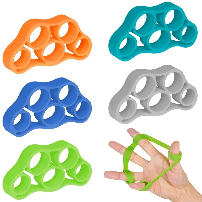 Vicloon Handtrainer, 5PCS Handtrainer in DREI Stärken für mehr Kraft, Silikon Handkraft Trainer, Finger Exerciser zur Kräftigung von Hand und Finger Druckentlastung und Rehabilitation