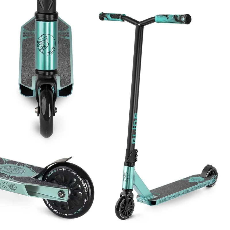 Movino Stunt Scooter Profi Roller für Erwachsene & Jugendliche mit ABEC 9 Kugellagern Kickscooter mit 100mm Rad 6061 Aluminium-Deck Gewicht 3,3 kg Tragfähigkeit: 100 kg