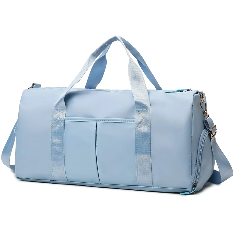 Sporttaschen für Damen und Herren, Reisetasche und Handtaschen - mit Schuhfach und Nassfach - Travel Bag für Sport, Fitnessstudio, Duffle Bag für Wochenendreisen (Hell-blau)