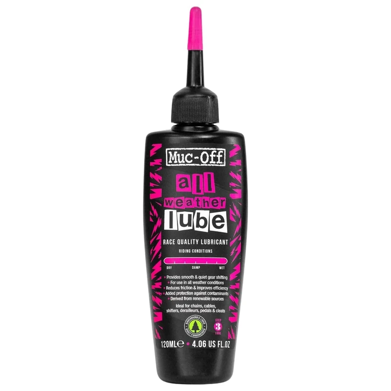 Muc-Off All-Weather Chain Lube Allwetter- Kettenöl, 120 ml - Biologisch Abbaubares Schmierfett Kettenfett, Kettenspray Fahrrad, Für alle Arten von Fahrrädern - Formuliert Für Alle Wetterbedingungen