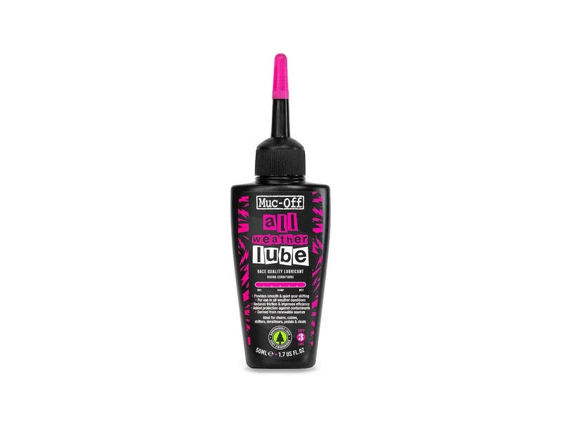 Muc-Off All-Weather Chain Lube Allwetter- Kettenöl, 50 ml - Biologisch Abbaubares Schmierfett Kettenfett, Kettenspray Fahrrad, Für alle Arten von Fahrrädern - Formuliert Für Alle Wetterbedingungen