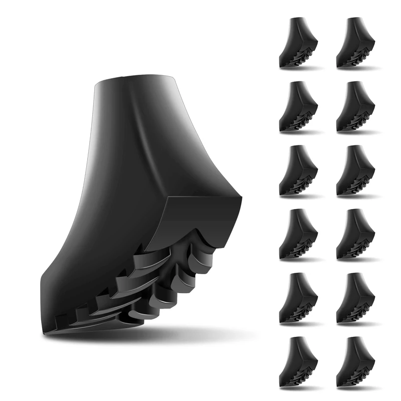 Nordic Walking Stöcke Gummipuffer 12 Stück, Walking Stöcke Gummipuffer Universal für die Meisten Walking Stöcke & Nordic Walking Stöcke, Griffiges und Rutschfestes Ttrekking Gummipuffer Pads (11mm)