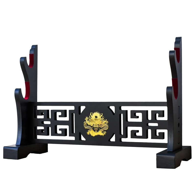 FOXSMZZ Schwerthalter Japanischer Samt gepolsterter Katana Stand Samurai Display Rack Support Alle Tanto Schwerter (Drache-2)