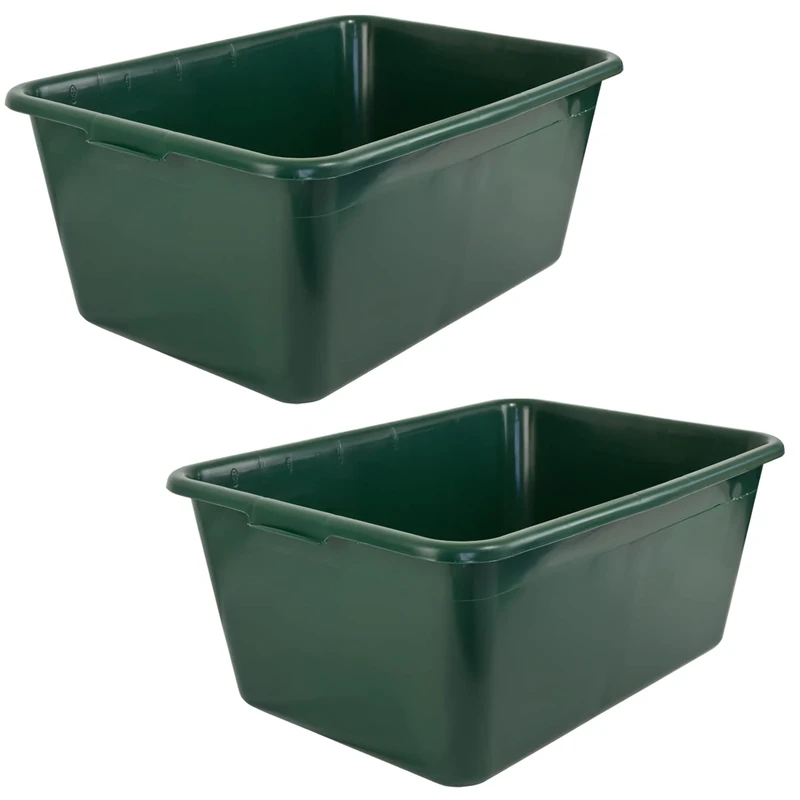 Petigi Wildwanne Futterwanne Mörtelwanne Kunststoffwanne Wassertrog Wasserbehälter 65 L / 90 L Grün Lebensmittelecht Multiwanne, Anzahl:2, Liter:65 L