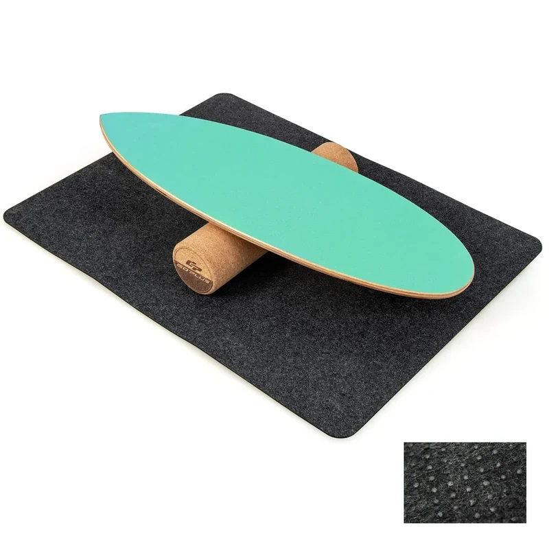 COSTWAY Balance Board aus Holz, Balancebrett, Balance Trainer Trickboard für zuhause, inkl. Korkrolle, Balance-board aus 8 hochwertigen Holzschichten gepresst