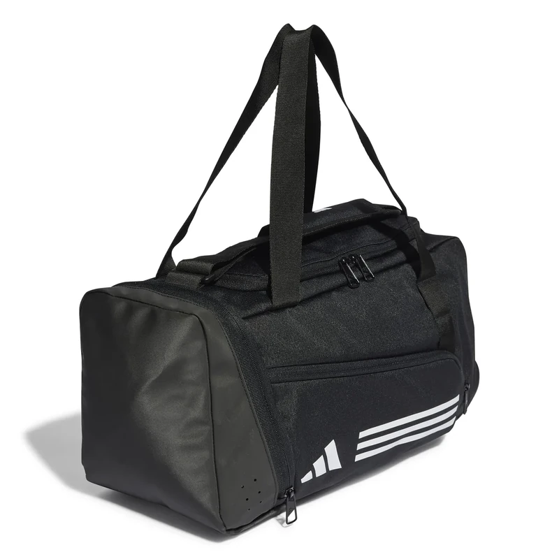 adidas Unisex Essentials 3-Stripes Duffel Bag, Black/White, XS