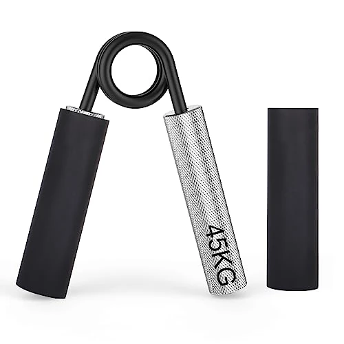 ZEAGUS Handtrainer Unterarmtrainer 1Pack, 45KG Metall Fingertrainer, Rutschfester Griffkraft Trainer, Hochbelastbares Handgriff für Muskelaufbau und Hand-Rehabilitationsübungen