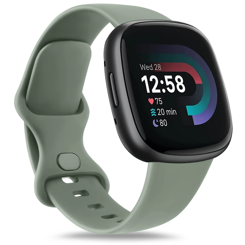 Oumida für Fitbit Versa 3 Armband/Fitbit Versa 4 Armband/Fitbit Sense 2 Armband Damen Herren, Weiches Sport Ersatz Armband Kompatibel mit Fitbit Versa 3/Versa 4/Fitbit Sense/Fitbit Sense 2(L,Grün)