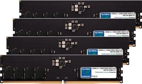 128 GB (4 x 32 GB) DDR5 4800 MHz PC5-38400 288-PIN DIMM RAM-Kit, kompatibel mit PC-Desktops/Motherboards
