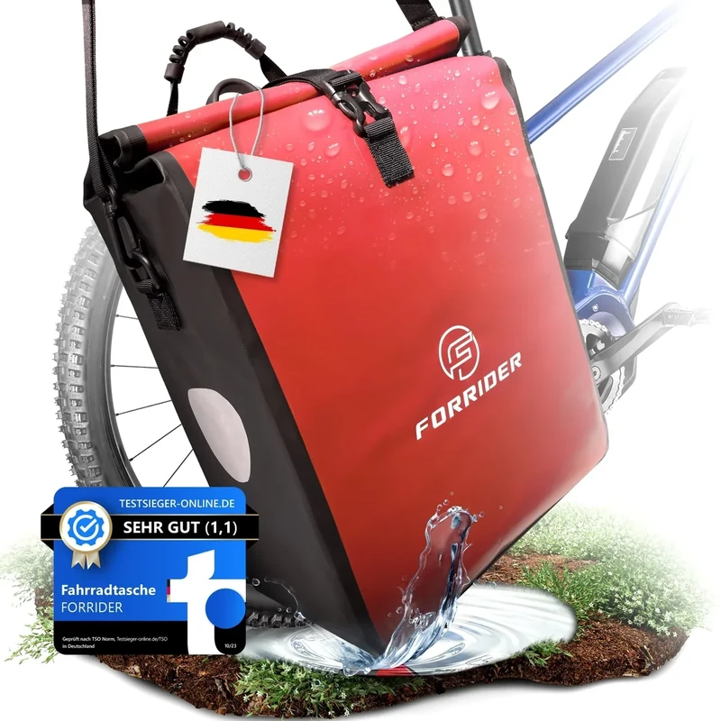 Forrider Fahrradtasche für Gepäckträger [22L] mit Schultergurt | Gepäckträgertasche wasserdicht | E-Bike Fahrrad Tasche für Gepäckträger | Radtasche | Fahrrad Packtasche hält an jedem Gepäckträger