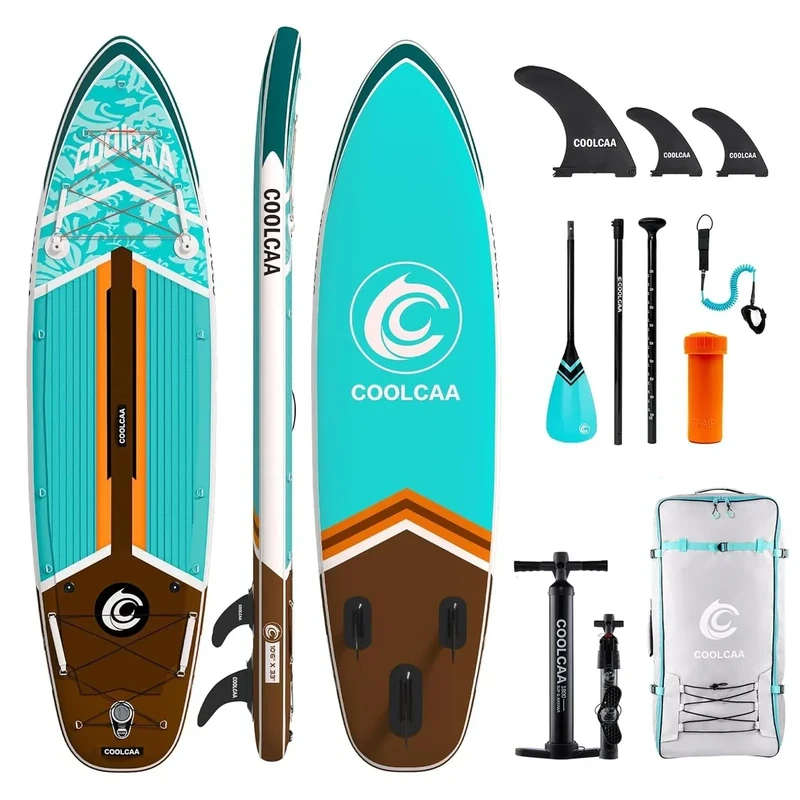COOLCAA Stand Up Paddling Board mit Premium SUP Zubehör, Tragkraft bis 210kg, SUP Board für Erwachsene und Jugendliche Aller Niveaus