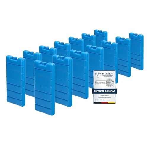 VonBueren 2-30 Kühlakkus für Kühltasche 12h Lange Kühlung | ca. 200 g je Kühlakku | ca. 7,4 x 16,7 x 2,1 cm | auch für Kühlbox (14)