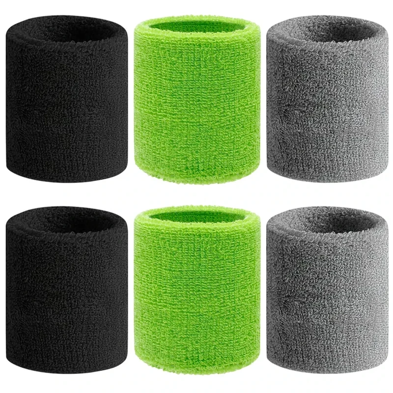 VIKY 6 Stück Schweißband Handgelenk,Fitness Schweissband,Jungen & Mädchen Schweißbänder Handgelenk,Absorbierende Schweißband Kinder, Baumwoll Schweißband Arm für Fußball,Basketball und Tennis Sport