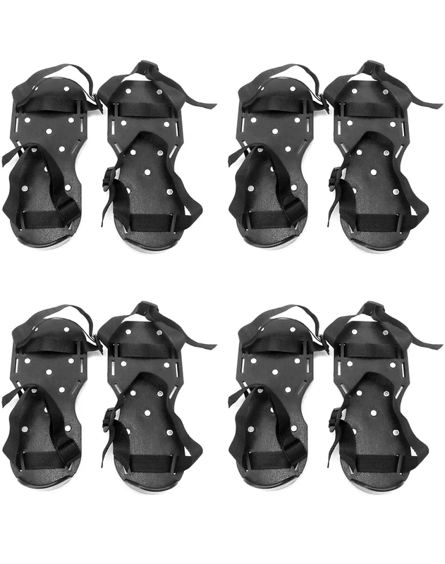 QWORK Gunite Schuhe mit Spikes, Rasenlüfterschuhe mit 2,5 cm kurzen Spikes, perfekt für Epoxidböden, Overlays, Installation von Abdeckungen, Schwarz, 4 Paar - Image 1