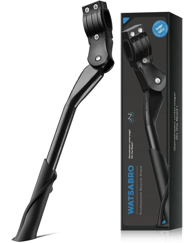 WATSABRO Fahrradständer 24-29 Zoll, Höhenverstellbarer Fahrrad ständer, Gepunktete rutschfeste gummifüße, Maximale Belastung 35 kg, Seitenständer geeignet für Citybikes, Mountainbikes, VTT, E-Bike