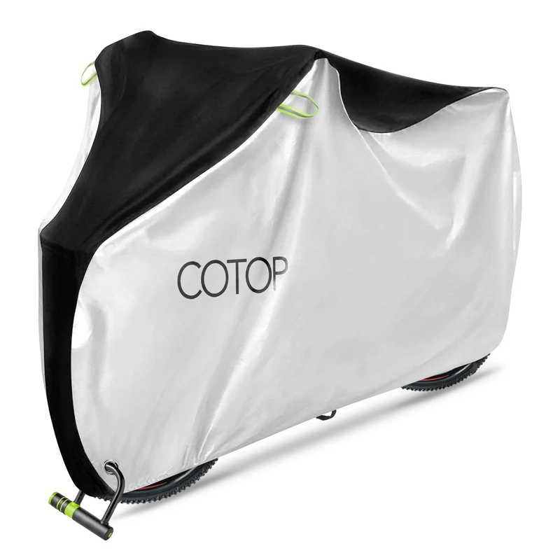COTOP Fahrradabdeckung Wasserdicht 210T Nylon, Hochwertige Fahrradplane Wetterfest 200 x 80 x 110 cm, Fahrrad Abdeckplane Mit Anti Diebstahl Loch, Tragetasche, Abdeckung Roller, e bikes