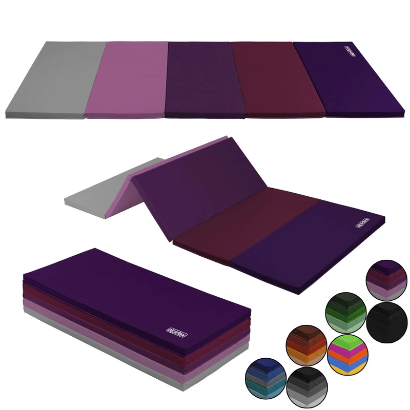 ALPIDEX Turnmatte klappbare Weichbodenmatte 185 x 78 x 3,2 cm Gymnastikmatte Sportmatte für zuhause Kinder Erwachsene, Farbe:lila