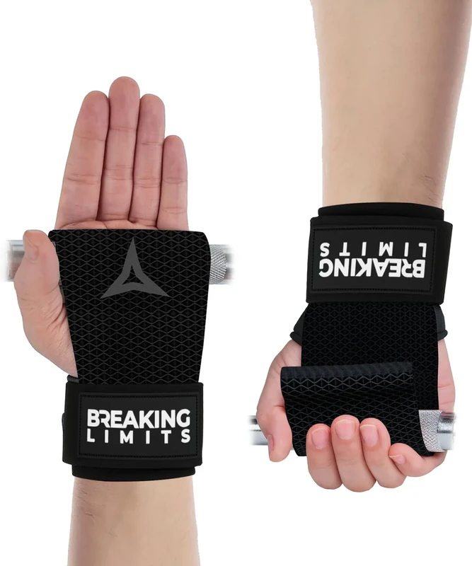 Breaking Limits Fast Grip Zughilfen Krafttraining - Rutschfeste Griffhilfen Kraftsport – Zughilfe Gym- Lifting Straps für Bodybuilding, Gewichtheben & Crossfit
