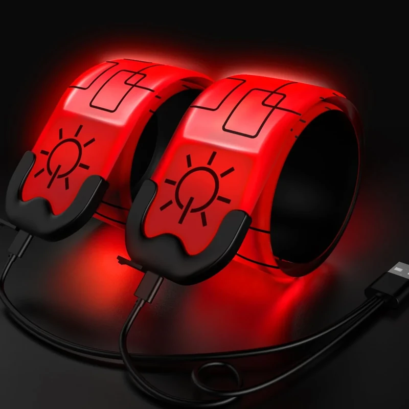 Todoxi 2 Stück Led Armband Aufladbar, USB Wiederaufladbar Leuchtarmband für Erwachsene und Kinder, Reflective Leuchtbänder für Laufen Hundewandern Radfahren Outdoor Sports