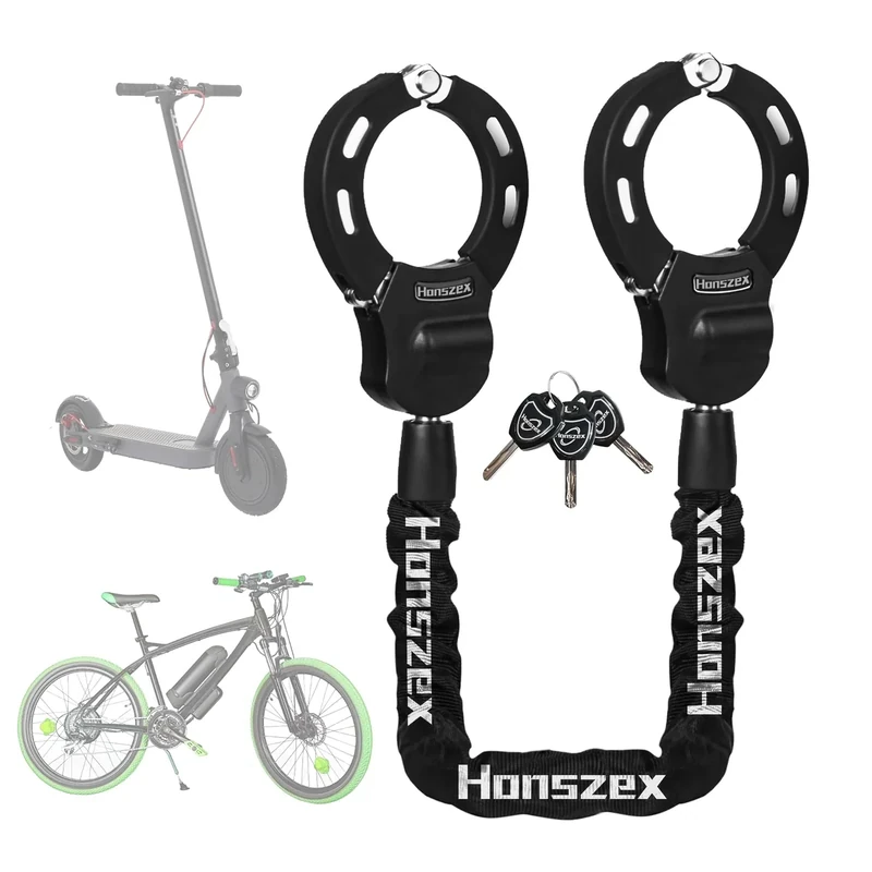 Honszex E Scooter Schloss, Handschellenschloss, E Roller Schloss Hohe Sicherheit, 36.22inch Escooter Schlöss Diebstahl Sicher, Bike Lock, Zubehör für Elektrofahrräder und Elektroroller