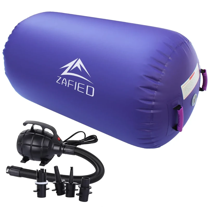Air Rolle Turnen, Air Roll Aufblasbare Air Barrel Gymnastik Yoga Rolle mit Luftpumpe Tumbling Matten Trainingsmatte Gymnastikmatte Fitnessrolle
