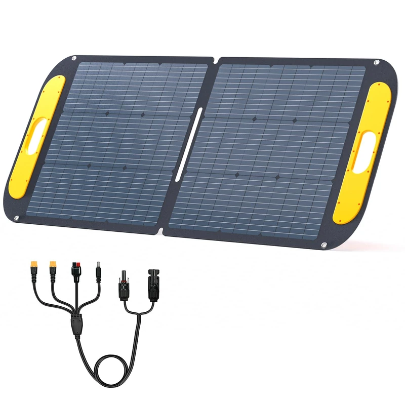 VTOMAN VS110 Faltbares Solarpanel 110W, 18V/23% Effizienz, Monokristalline Tragbare Solarmodul für Powerstation, IP67 Wasserdicht und Anderson XT60 XT90 DC5521-Adaptern und Verstellbaren Ständern