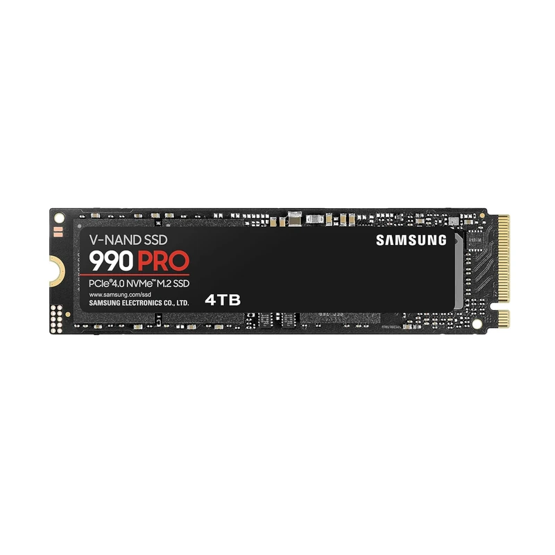Samsung 990 PRO NVMe M.2 SSD, 4 TB, PCIe 4.0, 7.450 MB/s Lesen, 6.900 MB/s Schreiben, Interne SSD, Für Gaming und Videobearbeitung, MZ-V9P4T0BW