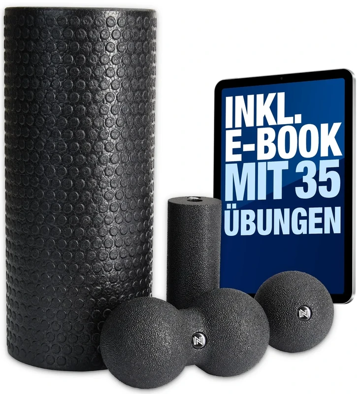 NAJATO Sports Faszien Set - Inkl. Faszienrolle, Faszienball, Duoball & Ebook (PDF Datei) - Verschiedene Set-Zusammenstellungen für tiefenwirksame Massage (Großes Faszien Set)