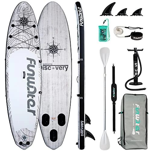 FunWater 10'6"–11'6" SUP Board, aufblasbares Stand-Up Paddle Board für alle Könnensstufen, ideal für Einsteiger & Familien, mit Anti-Rutsch Eva-Deck, Paddel, Pumpe & komplettem Zubehör