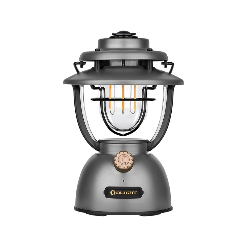 OLIGHT Olantern Classic 2 Pro Campinglampe 300 Lumen, LED Laterne im Retro-Stil Stufenlos Dimmbar, Notstrombank USB Wiederaufladbar,für Camping, Garten,Stromausfällen, Dekoration,Wandern Grau