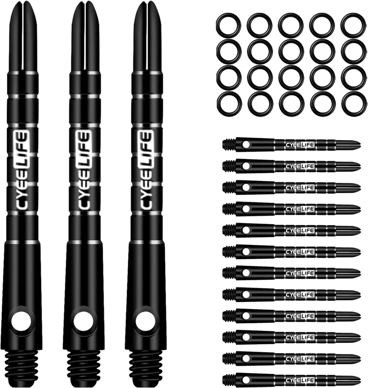 CyeeLife Aluminum Dart Schäfte 15 Stück,2BA Dartpfeile Stems 35mm Schwarz