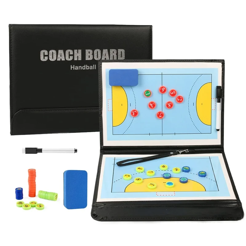 RoseFlower Taktiktafel Handball, Taktikboard Handball, Taktikmappe Handball mit Marker Stift Magneten, Handball Coach Board Handball Trainer Taktikbrett Magnettafel für die Schulung oder Spielanalyse