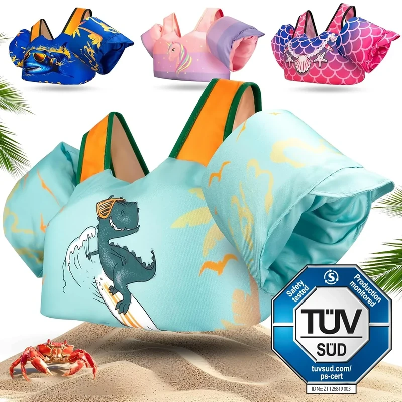 KIDVERSE Schwimmweste Kinder 3-6 Jahre - Geprüfte Qualität - Schwimmweste mit Schwimmflügel für Kinder - Schwimmhilfe für Jungen & Mädchen bis 30kg - Auftriebsweste - Schwimmtraining