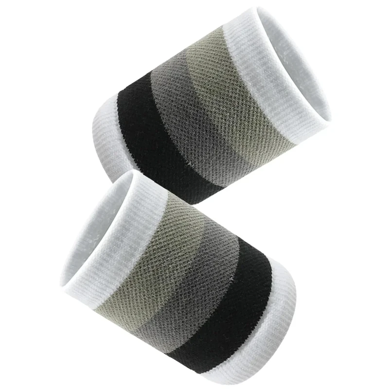 Schweißbänder 2 Stück Sport Wristbands Schweißband Handgelenk Fitness Schweißband Arm Absorbierende Schweißbänder Handgelenk für Herren Damen Fußball Basketball Fitnessstudio (Farbverlauf Schwarz)