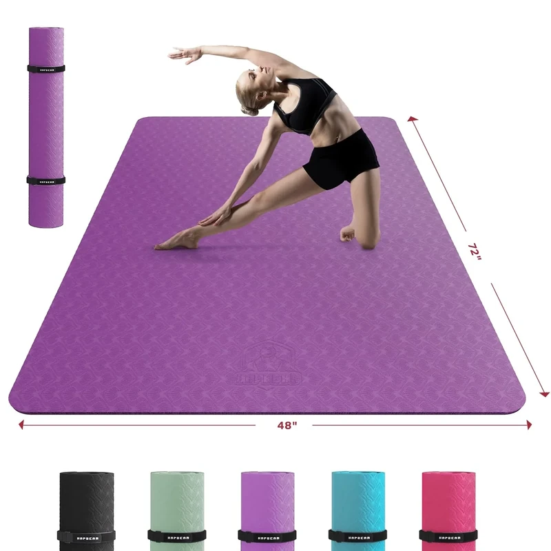HAPBEAR Extra Große Yoga Matte,Yogamatte 183cm x 122cm x 8mm/213cm x 152cm x 8mm, Rutschfest PVC Gymnastikmatte Sportmatte Fitnessmatte Schuhfreundlich
