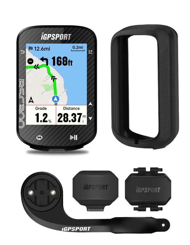 iGPSPORT BSC300T Fahrradcomputer GPS, 2,4” Touchscreen Fahrrad Navi Kompatibel mit E-Bike & Insta360, Offline Karten Navigation, Fahrradcomputer Kabellos mit IPX7 Wasserdicht (BSC300B)
