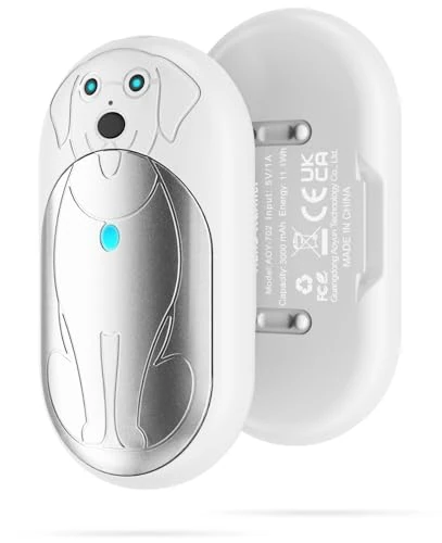 Lepwings Handwärmer Elektrisch, 2er 3000 mAh Taschenwärmer Wiederverwendbar mit 3 Modi, 20 Stunden Lang Anhaltende Wärme, Tragbarer USB-Aufladbarer Handwärmer für Outdoor im Winter - Weiß