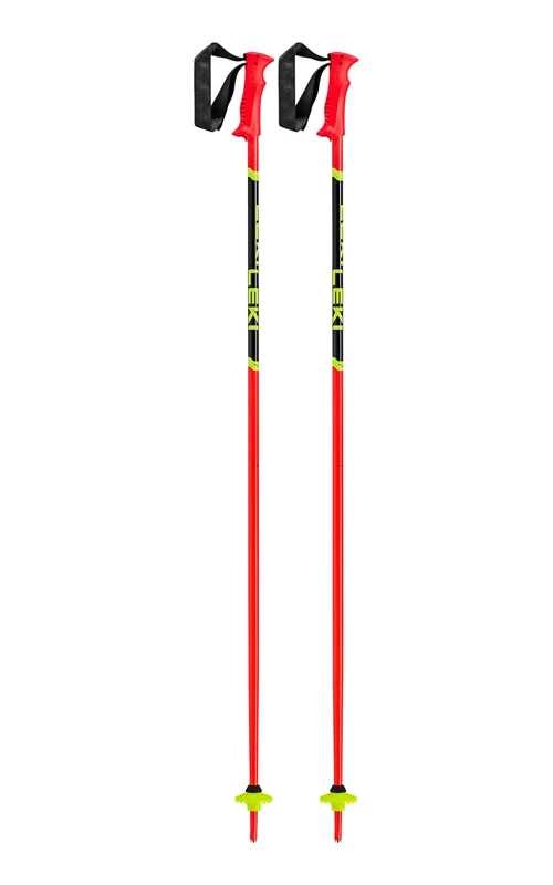 Leki Kinder Racing Kids Skistöcke, Bright red-Black-Neonyellow, 95cm