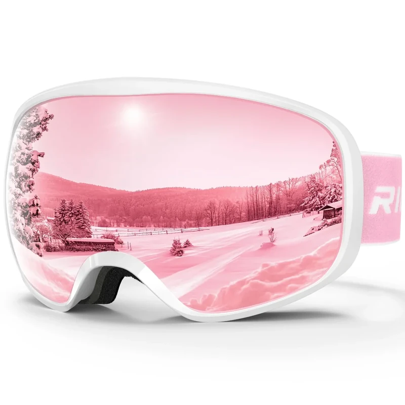 RIOROO Skibrille Kinder, Skibrille Kinder 3-14 Jahre für Jungen Mädchen 100% OTG UV-Schutz Antibeschlag Kompatibler Helm für Skifahren Snowboard Radfahren Outdoor Aktivitäten Wandern Augenschutz