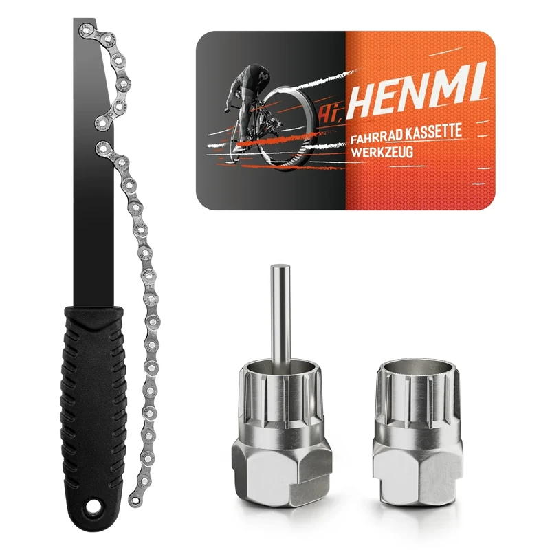 HENMI Fahrrad Kettenpeitsche, Zahnkranzabzieher und Kassetten Abzieher Kit, Ritzelabzieher Kassettenabzieher Schraubkranz Abzieher Universal Fahrrad Kassette Entfernungs Werkzeug